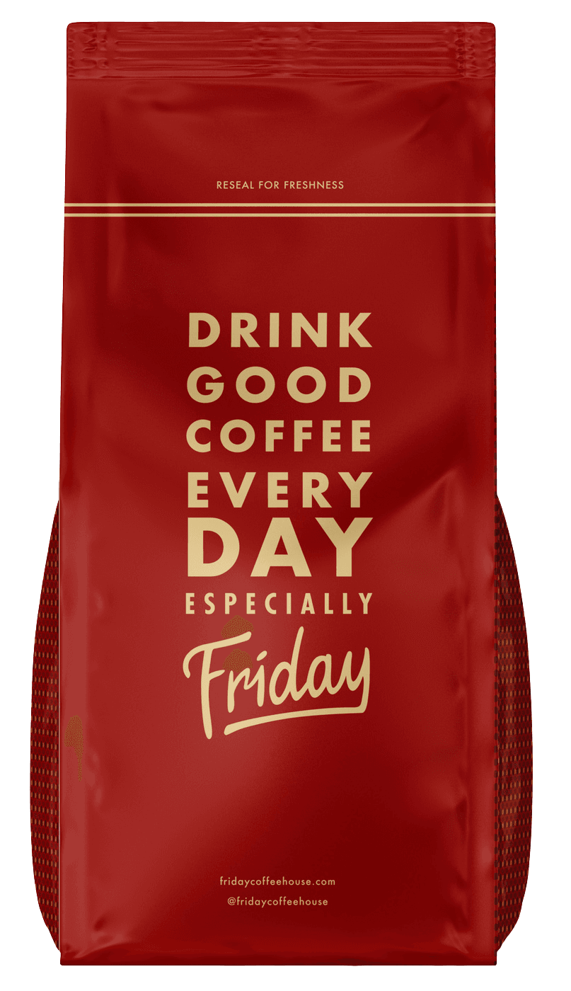 Friday Coffee House Good Vibes Roast coffee bag
